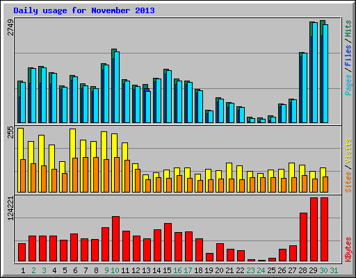 Daily usage for November 2013