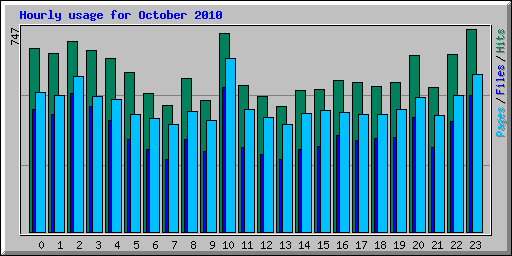 Hourly usage for October 2010