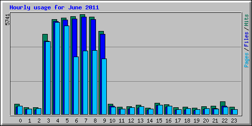 Hourly usage for June 2011