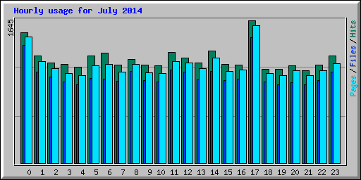 Hourly usage for July 2014