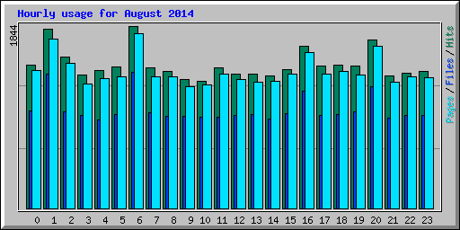 Hourly usage for August 2014
