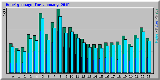 Hourly usage for January 2015