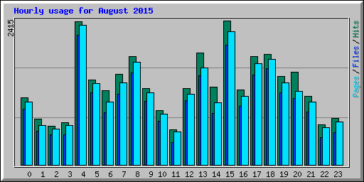 Hourly usage for August 2015